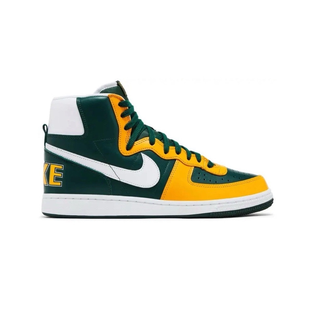 Nike High-Top Sneakers in Green, Yellow, and White